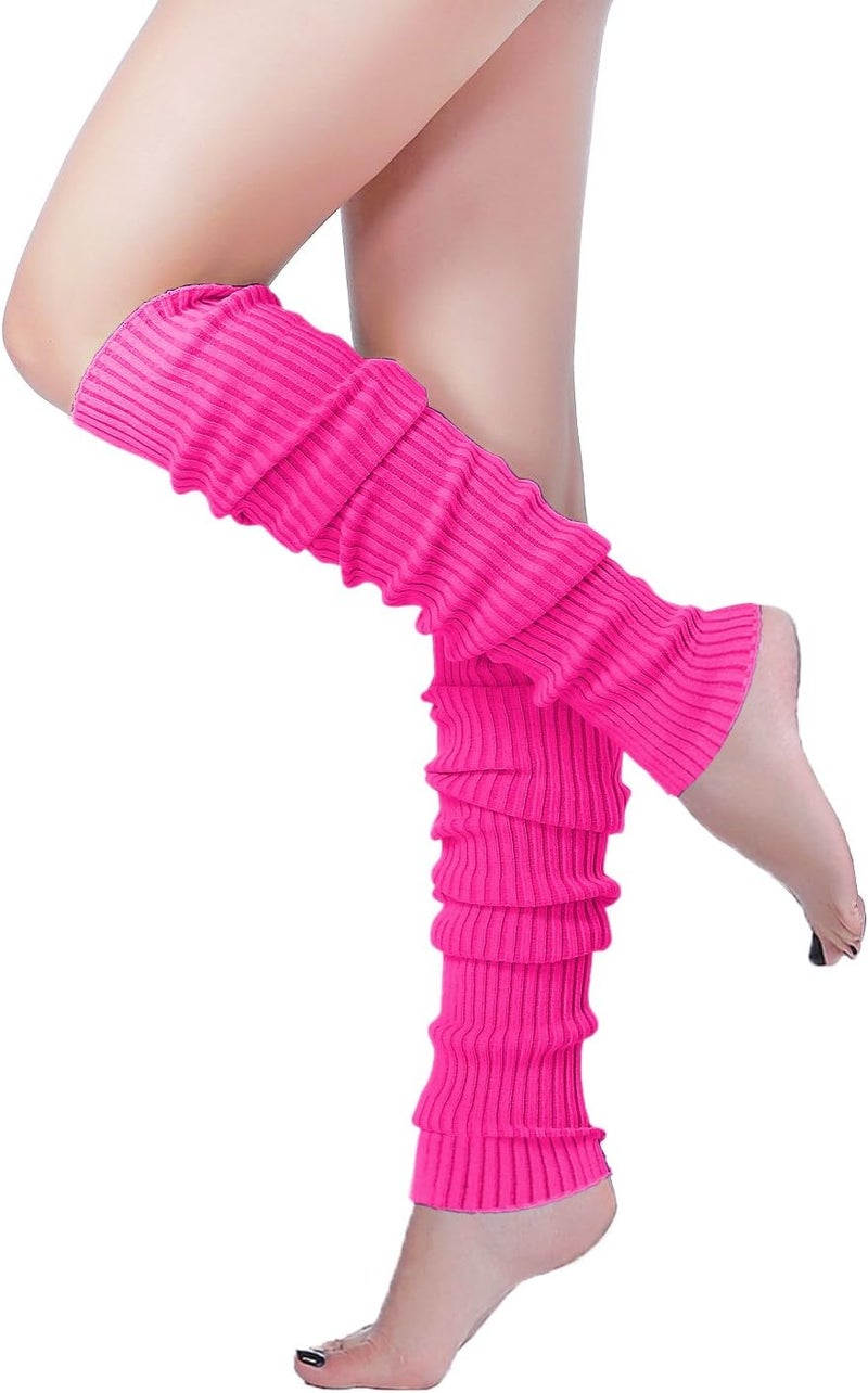v28 Long Leg Warmer, Women’s Men 80s Party Ribbed Knit Dance Sports - Image 1